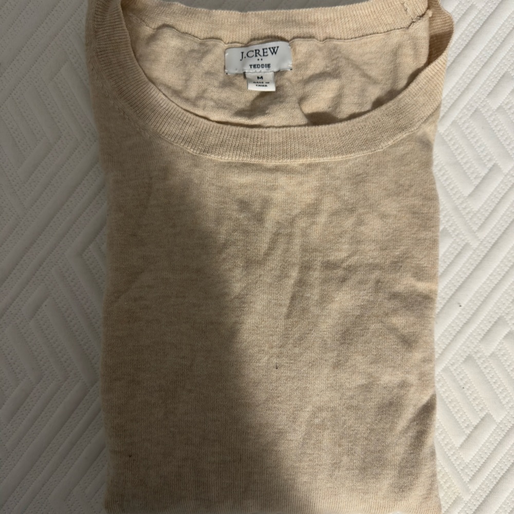 Jcrew teddie sweater tan